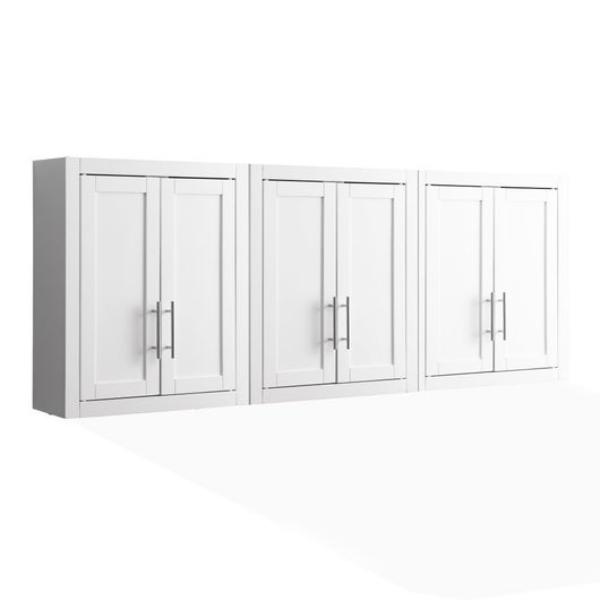 KF33093WH Savannah Wall Kitchen Storage Cabinet 3 Wall Cabinets - White - 3 Piece