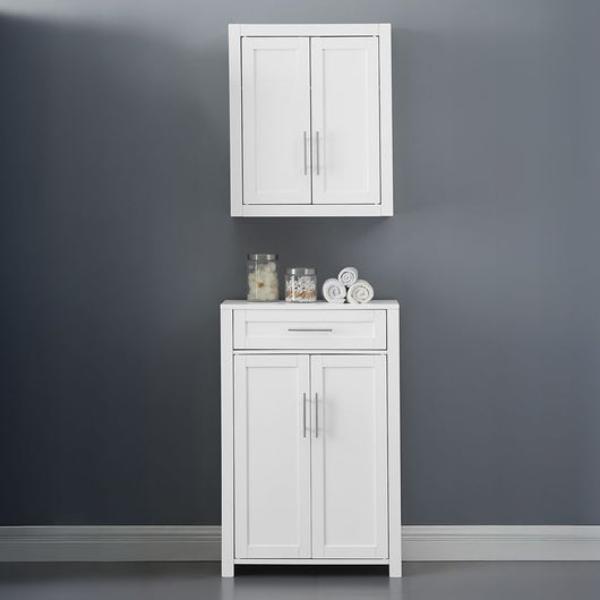 KF33095WH Savannah Storage Cabinet Set Storage Cabinet & Wall Cabinet - White - 2 Piece