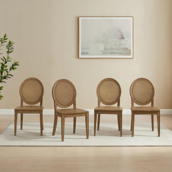 KF20044DW Katia Cane-Back Dining Chair Set 4 Cane-Back Chairs - Driftwood - 4 Piece