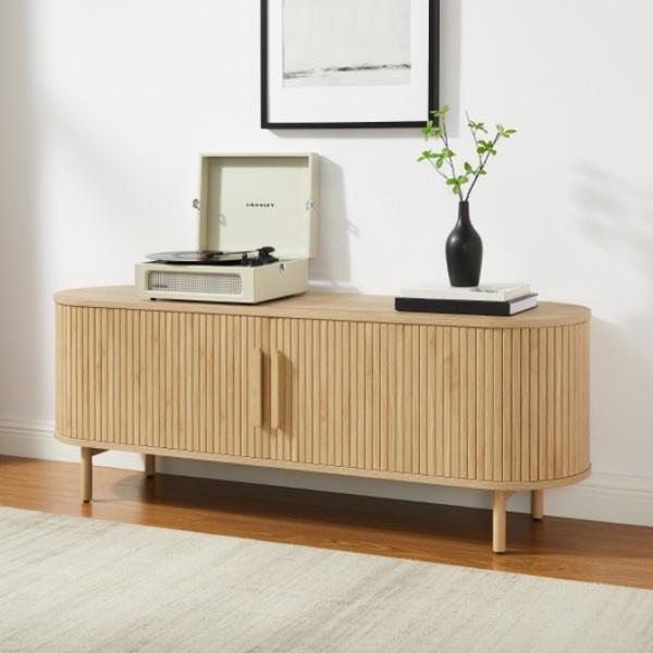 CF1151-AH Ambrose Record Player Cabinet with Vinyl Storage - Ash