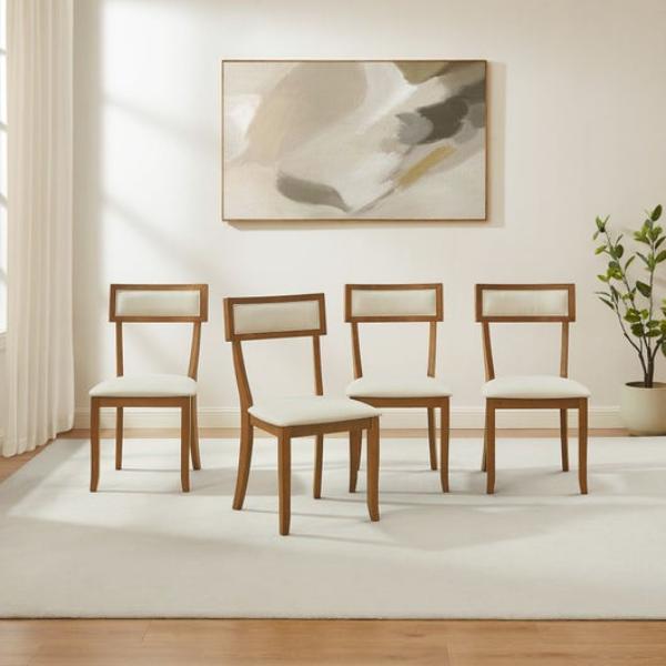 KF20033BR Alessia Dining Chair Set - Brown - 4 Piece