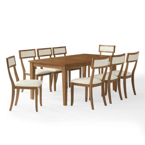 KF20059BR-CR Alessia Dining Table Set for 8 - Brown - 9 Piece