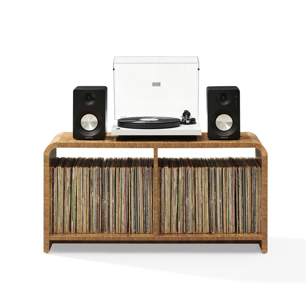 CF1191-ML 20.5 x 40.5 x 15.75 in. Ingrid Medium Record Player Stand with Vinyl Storage - Maple
