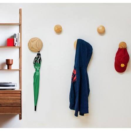 MM-CH-029-Natural Wall Button Coat Rack  Natural