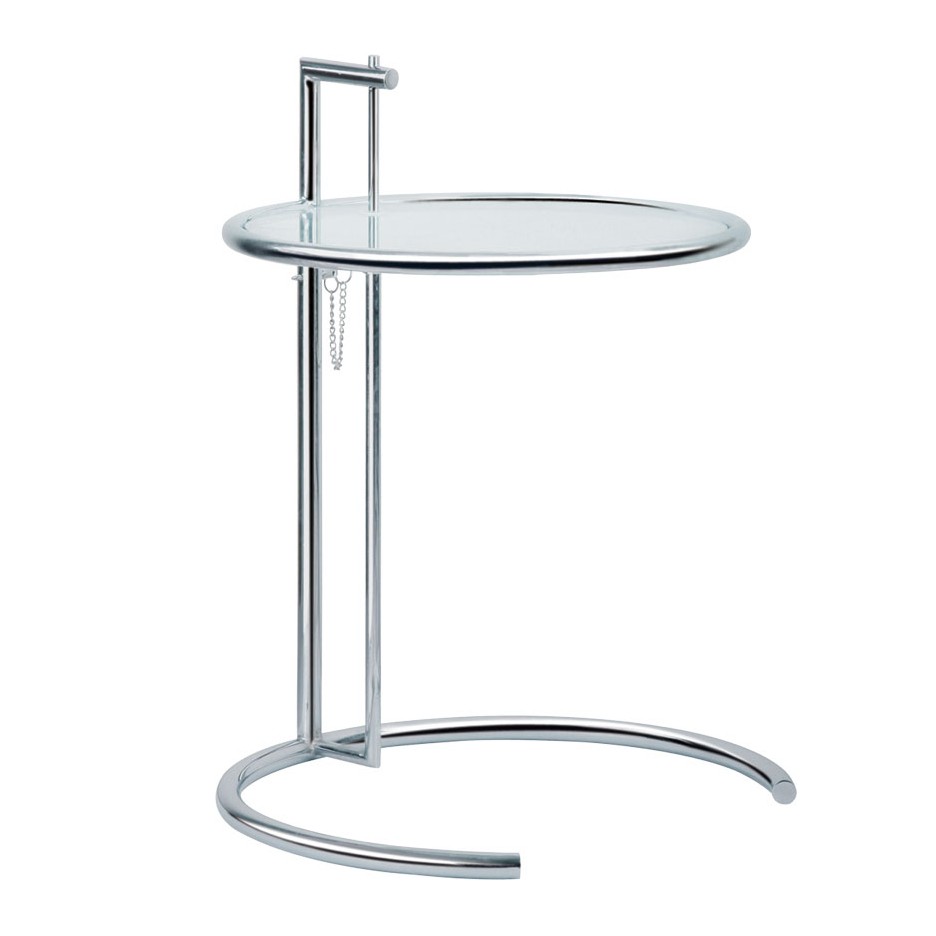 20 dia. x 23-37 x 25 in. Eileen Adjustable Height End Table, Silver