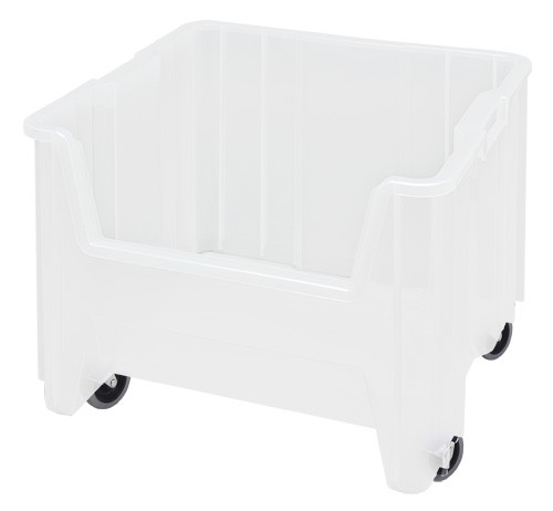 Quantum Mediacal QTM QGH805MOBCL 17.5 x 16.5 x 12.5 in. Heavy Duty Giant Stack Containers & Accessories, Clear - 2 Count