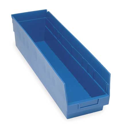 Quantum Mediacal  23.62 x 4.12 x 4 in. Shelf Bins & Accessories, Blue - 8 Count