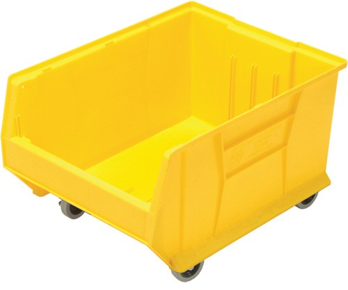 Quantum Food Service QUS965MOB YL Hulk Mobile Stack Shelf Container - 23 7/8 x 18 1/4, Yellow