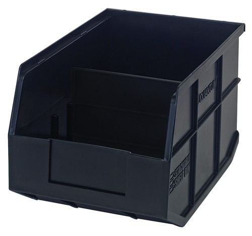 Shelf Storage Bin, Polypropylene, Black, 7 in H, 8 1/4 in W, 12 in L