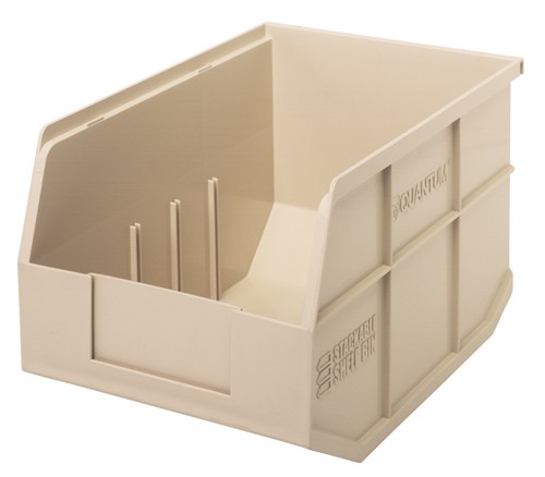 Shelf Storage Bin, Polypropylene, Ivory, 7 in H, 8 1/4 in W, 12 in L
