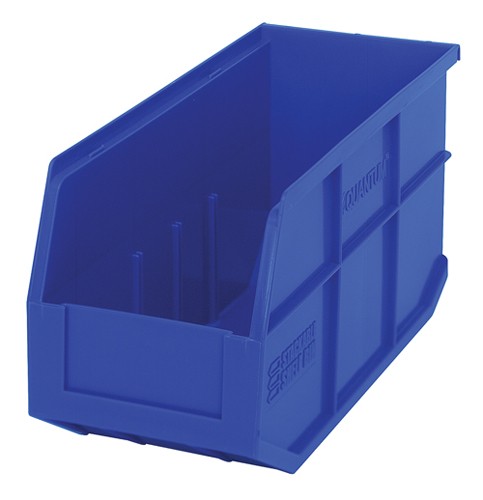 Shelf Storage Bin, Polypropylene, Blue, 7 in H, 6 in W, 14 in L