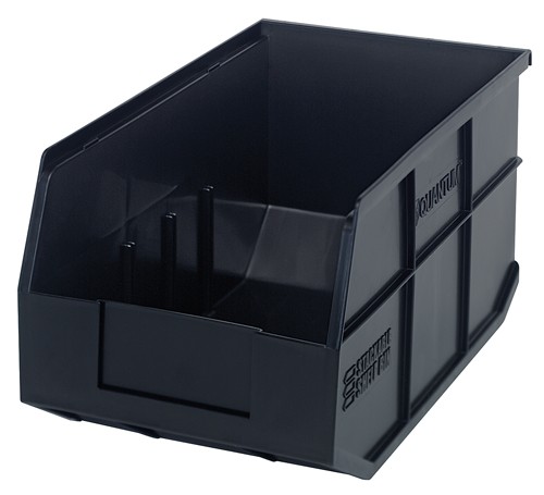 Shelf Storage Bin, Polypropylene, Black, 7 in H, 8 1/4 in W, 14 in L