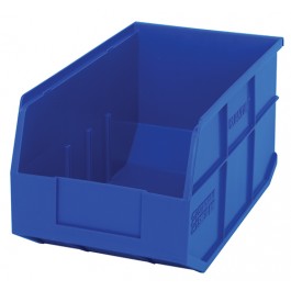 Shelf Storage Bin, Polypropylene, Blue, 7 in H, 8 1/4 in W, 14 in L