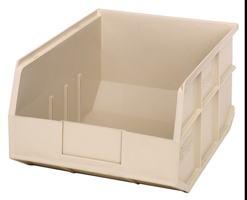 Stackable Shelf Bin - Ivory - 6 Pack - Open Front Design