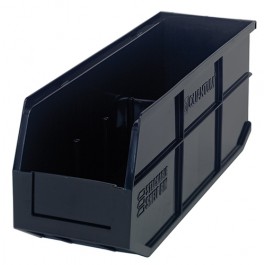 Shelf Storage Bin, Polypropylene, Black, 7 in H, 6 in W, 18 in L