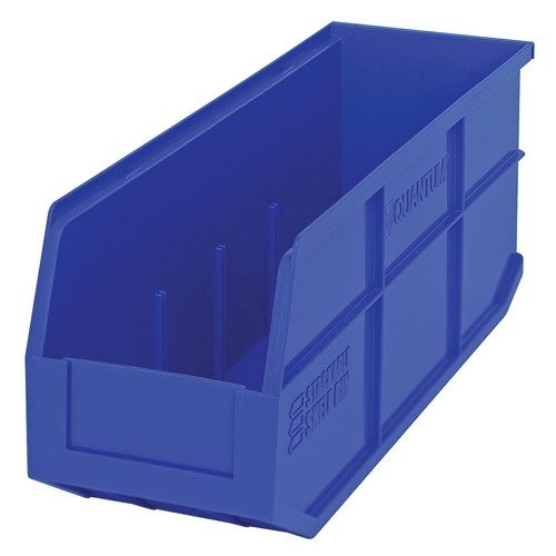 Shelf Storage Bin, Polypropylene, Blue, 7 in H, 6 in W, 18 in L