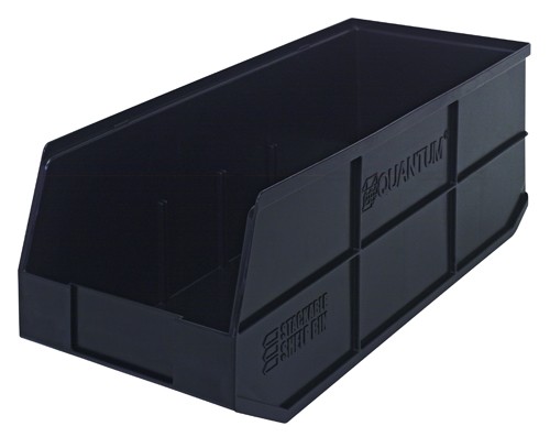 Shelf Storage Bin, Polypropylene, Black, 7 in H, 8 1/4 in W, 20 1/2 in L