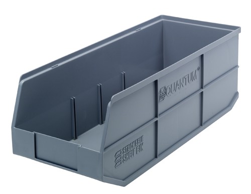 Stackable Shelf Bin, Gray - 6 per Cotton