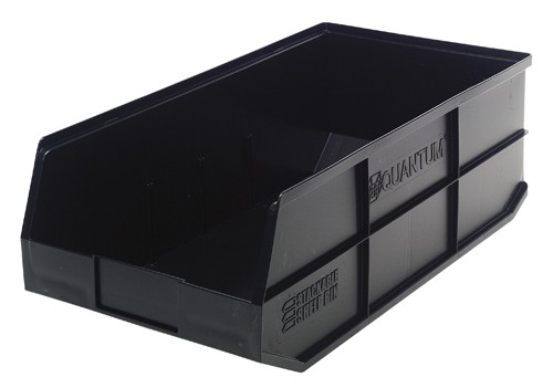 Shelf Storage Bin, Polypropylene, Black, 7 in H, 11 in W, 20 1/2 in L
