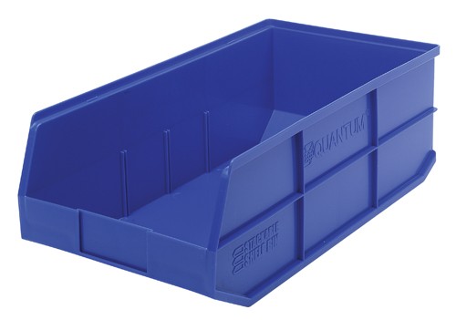 Shelf Storage Bin, Polypropylene, Blue, 7 in H, 11 in W, 20 1/2 in L