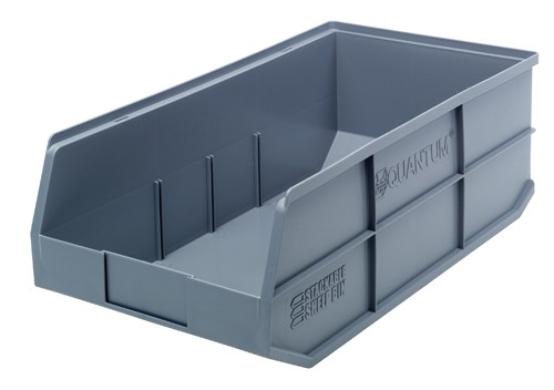 Shelf Storage Bin, Polypropylene, Gray, 7 in H, 11 in W, 20 1/2 in L