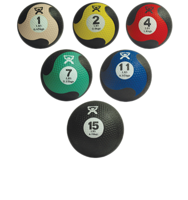 CanDo Firm Medicine Ball, 5-Piece Set (1 Each: 2, 4, 7, 11, 15 lb.)
