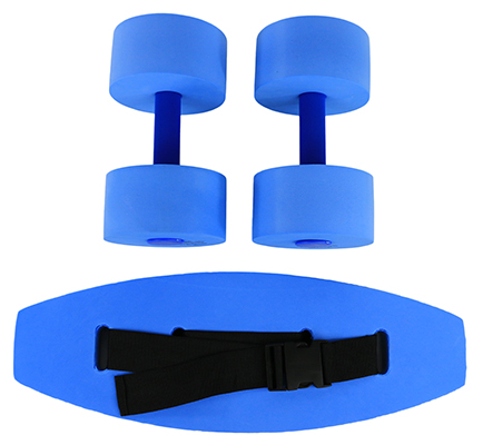 CanDo Standard Aquatic Exercise Kit (Jogger Belt, Hand Bars), Small, Blue