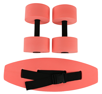 CanDo Standard Aquatic Exercise Kit (Jogger Belt, Hand Bars), Small, Red