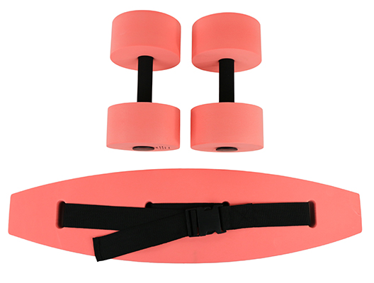 CanDo Standard Aquatic Exercise Kit (Jogger Belt, Hand Bars), Medium, Red