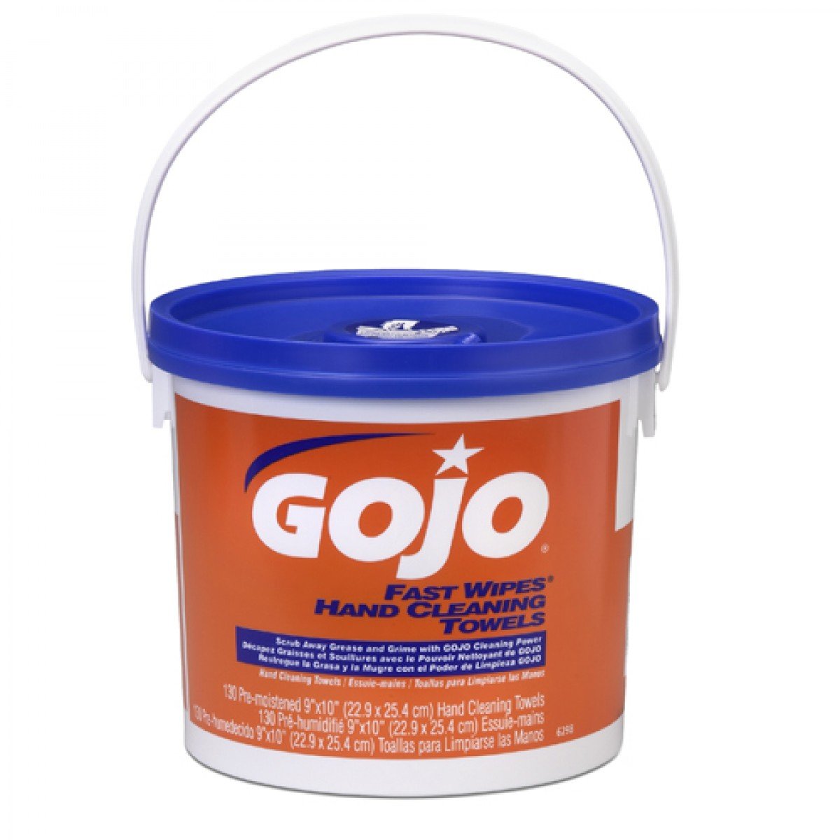 GOJ 6298-04 Wipes Heavy Duty Hand Cleaning Towels, 130 Count Bucket, 4 Per Case -  GOJO Industries