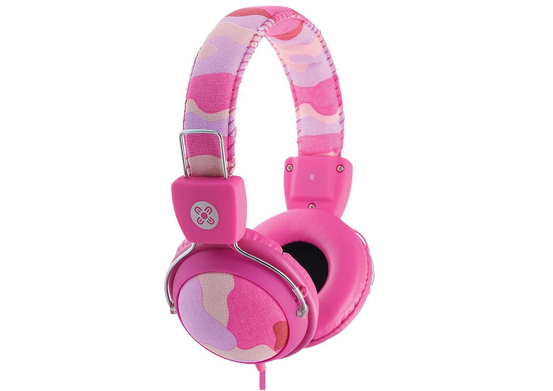 404008304-00 Camo Headphones with In-Line MIC & Control, Pink - Acchpcamp