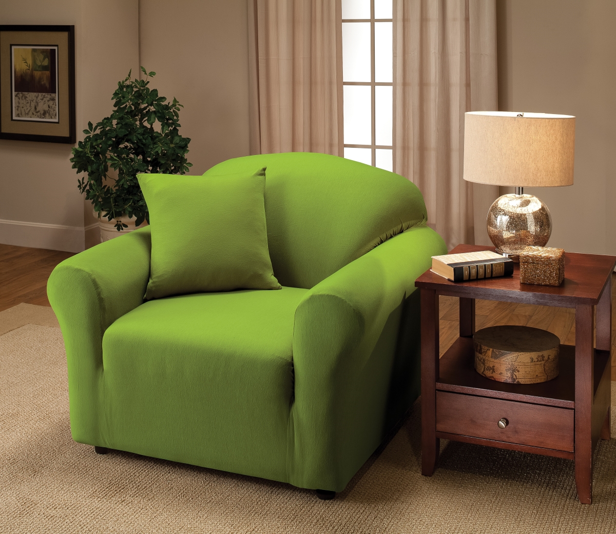 Picture of Madison JER-CHAIR-LM Stretch Jersey Chair Slipcover, Lime
