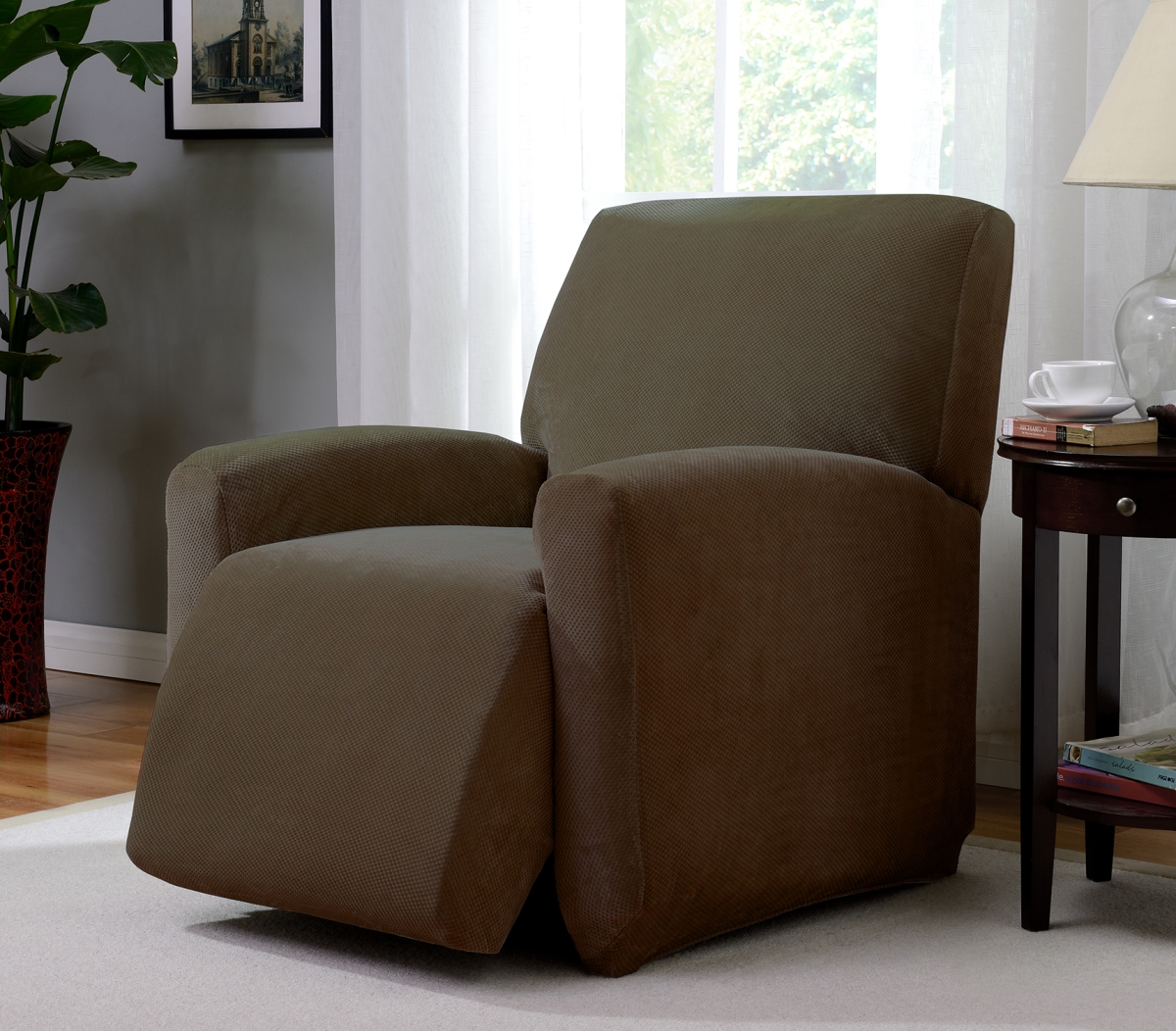 Picture of Madison DAY-LGRECL-CH Kathy Ireland Day Break Large Recliner Slipcover, Chestnut