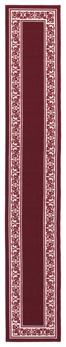 Picture of Madison Industries FLO-20X120-BU 20 x 120 in. Floral Border Extra Long Rectangle Runner Rug - Burgundy