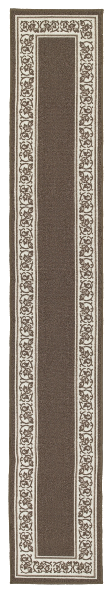 Picture of Madison Industries FLO-20X120-SA 20 x 120 in. Floral Border Extra Long Rectangle Runner Rug - Sand