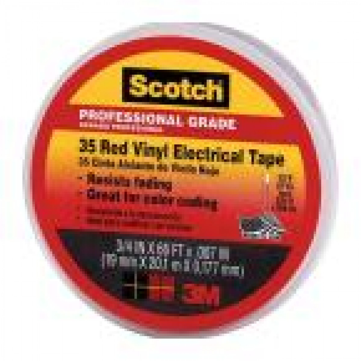 10810 Electrical Tape, Mil Red - 0.75 x 66 x 7 in.