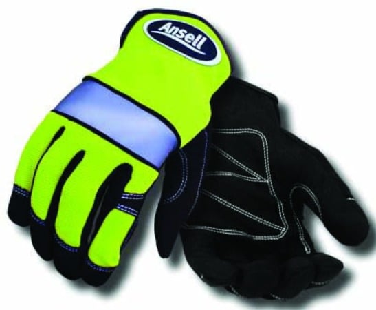 High-Visibility Knuckle Protct Gloves, Extra Large - Set of 12