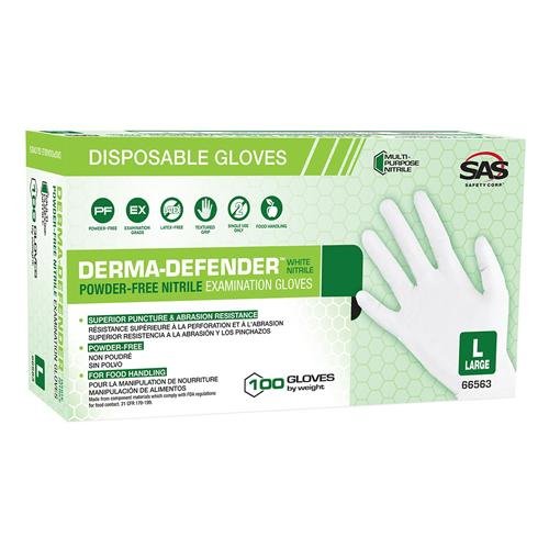 White Nitrile Derma -Defender Powder-Free Disposable Glove, Extra Large - 100 Per Box