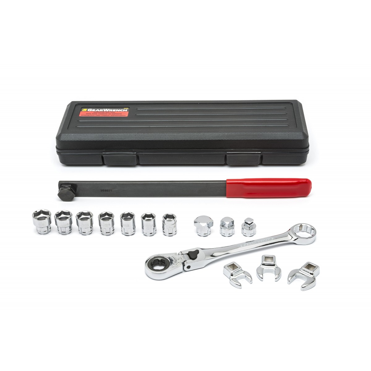 Picture of Apex Tool GWR89000 Serpentine Belt Tool Set with Locking Flex Head Ratcheting Wrench - 15 Piece