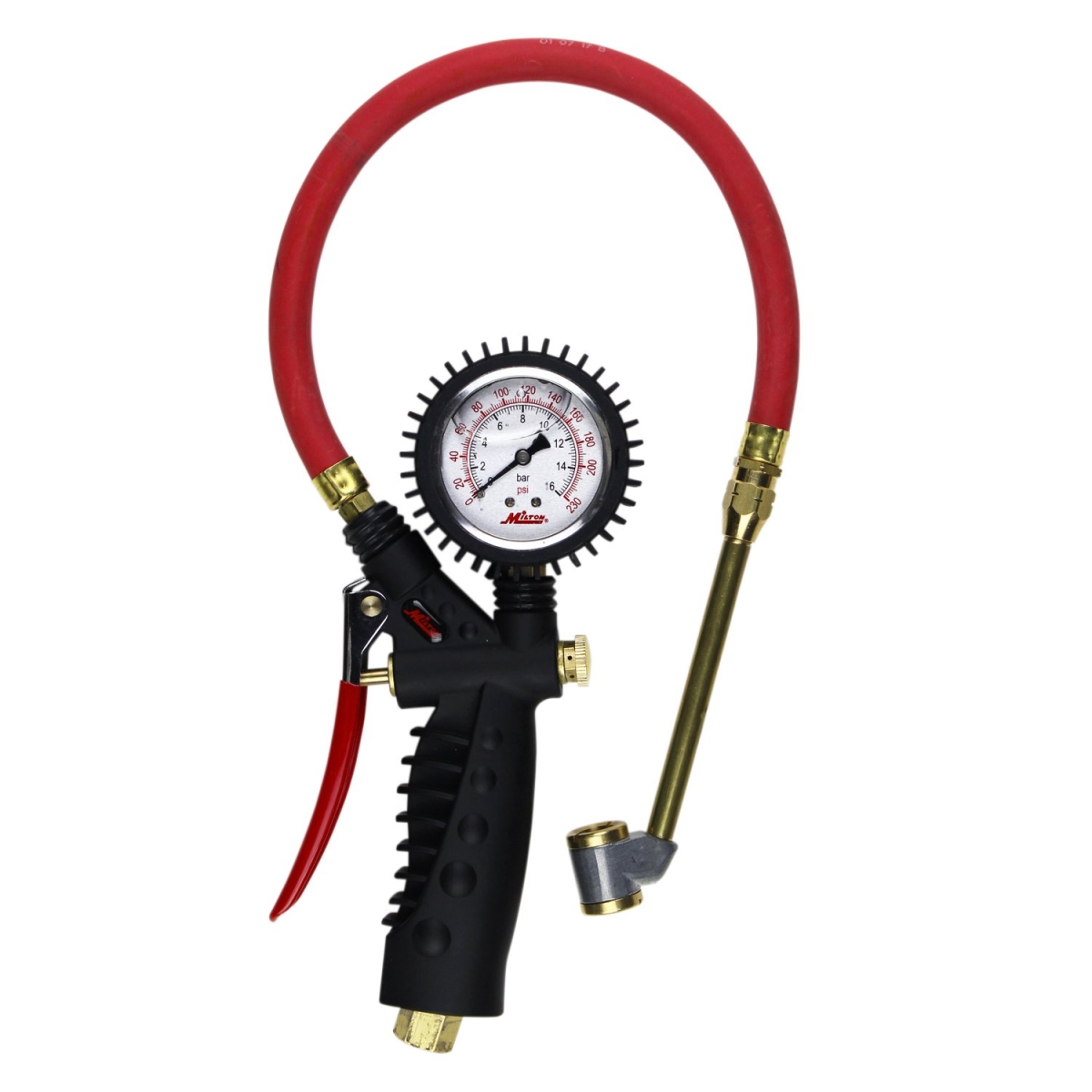 MIS-578A Analog Pistol Grip Inflator Gauge with Large Bore Dual Chuck