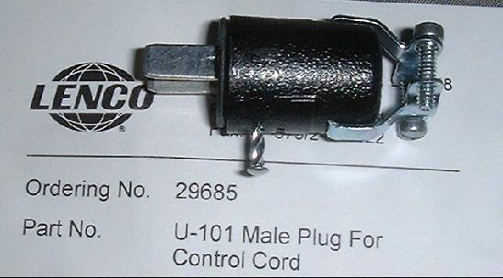 Lenco LC29685 Male Plug Control Cord U-101