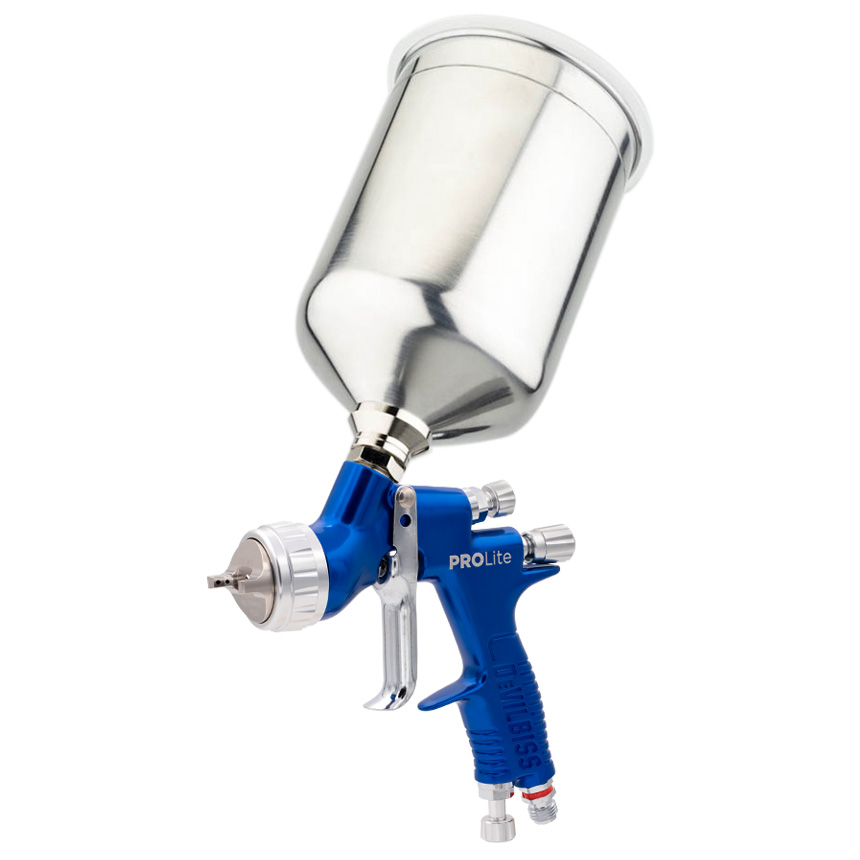 Picture of DeVilbiss Automotive Refinishing DV905043 ProLite Gravity Feed Spray Gun with Cuped 1.2&#44; 1.3&#44; 1.4 mm TE10&#44; TE20