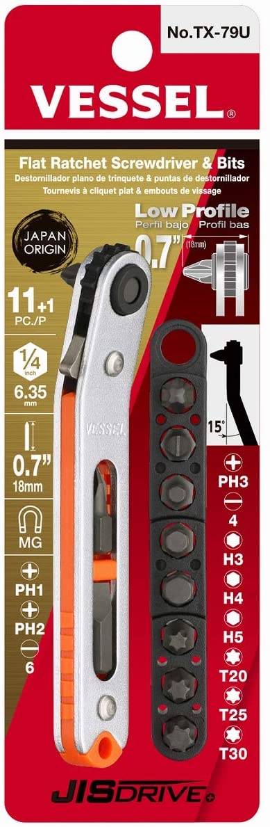 USA VESTX79U Low-Profile Flat Plate Ratchet Screwdrive