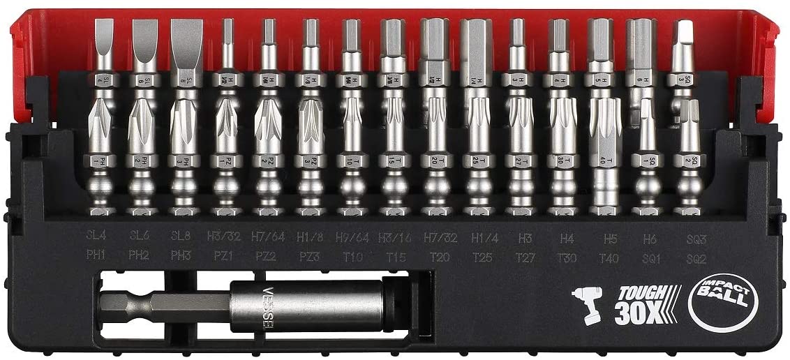 Impact Ball Torsion Bit Set in Slide Case - 30 Piece