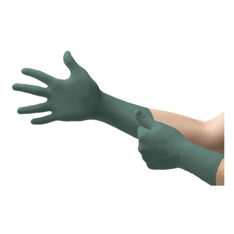 Picture of Ansell Healthcare Products MICDFK-608-M 8 mil Dura Flock-lined Nitrile Medium Gloves&#44; Dark Green - Pack of 50