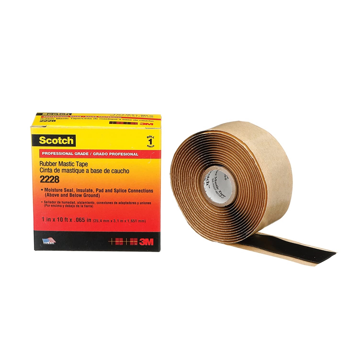 Picture of 3M 3M2228 1 in. x 10 ft. Rubber Mastic Tape&#44; Black
