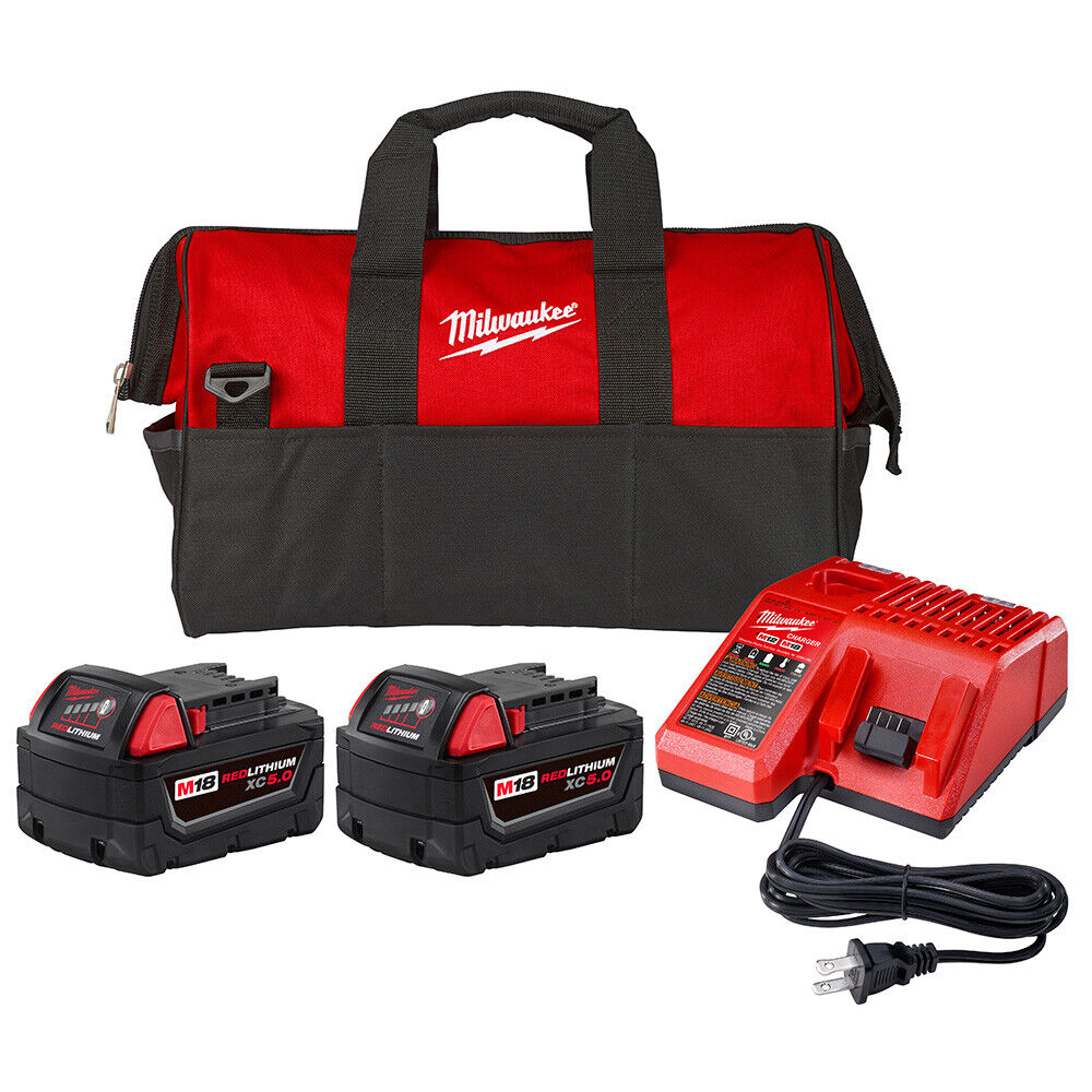6 ft. M18 XC5.0Ah Redlithium 2 Battery Starter Kit, Black & Red
