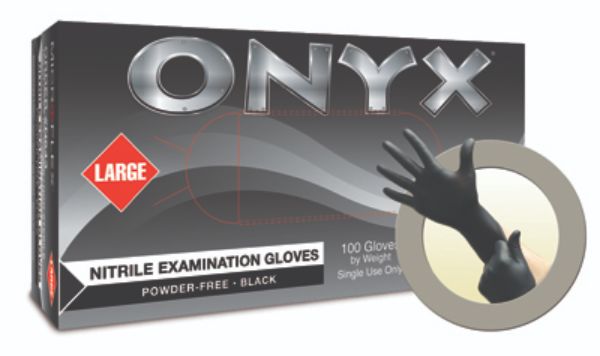 MICN642 Nitrile Exam Onyx Gloves, Black - Medium - Box of 100