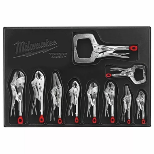 ML48-22-3690 Alloy Steel Locking Plier Set, Silver - 10 Piece