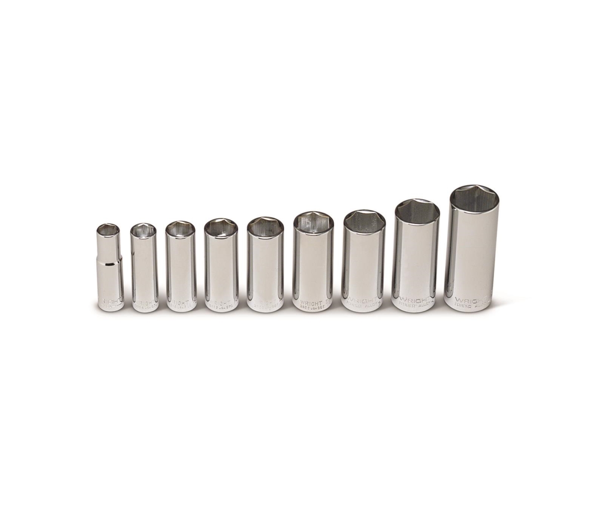 WR304 0.375 in. Drive Socket Set, Chrome - 9 Piece